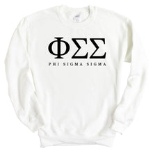 Load image into Gallery viewer, Phi Sigma Sigma (Phi Sig) Block Letter Sorority Crewneck Sweatshirt - Kite and Crest
