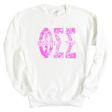 Load image into Gallery viewer, Phi Sigma Sigma Pink Floral Sorority Crewneck Sweatshirt - Kite and Crest
