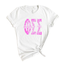 Load image into Gallery viewer, Phi Sigma Sigma Pink Floral Sorority T-Shirt Shirt Tee - Kite and Crest
