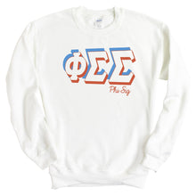 Load image into Gallery viewer, Phi Sigma Sigma Sweatshirt - Phi Sig American Colored Crewneck Sweatshirt - Kite and Crest

