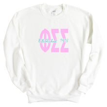 Load image into Gallery viewer, Phi Sigma Sigma Sweatshirt - Phi Sig Bright Retro Crewneck Sweatshirt - Kite and Crest
