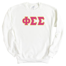 Load image into Gallery viewer, Phi Sigma Sigma Sweatshirt - Phi Sig Cute Letters Crewneck Sweatshirt - Kite and Crest
