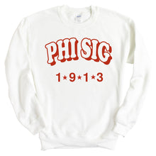 Load image into Gallery viewer, Phi Sigma Sigma Sweatshirt - Phi Sig Red Arch Crewneck Sweatshirt - Kite and Crest
