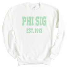 Load image into Gallery viewer, Phi Sigma Sigma Sweatshirt - Phi Sig Sporty Established Crewneck Sweatshirt - Kite and Crest
