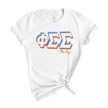 Load image into Gallery viewer, Phi Sigma Sigma T-shirt - Phi Sig American Colored Tee - Kite and Crest
