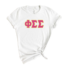 Load image into Gallery viewer, Phi Sigma Sigma T-shirt - Phi Sig Cute Letters Tee - Kite and Crest
