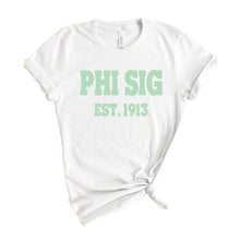 Load image into Gallery viewer, Phi Sigma Sigma T-shirt - Phi Sig Sporty Established Tee - Kite and Crest
