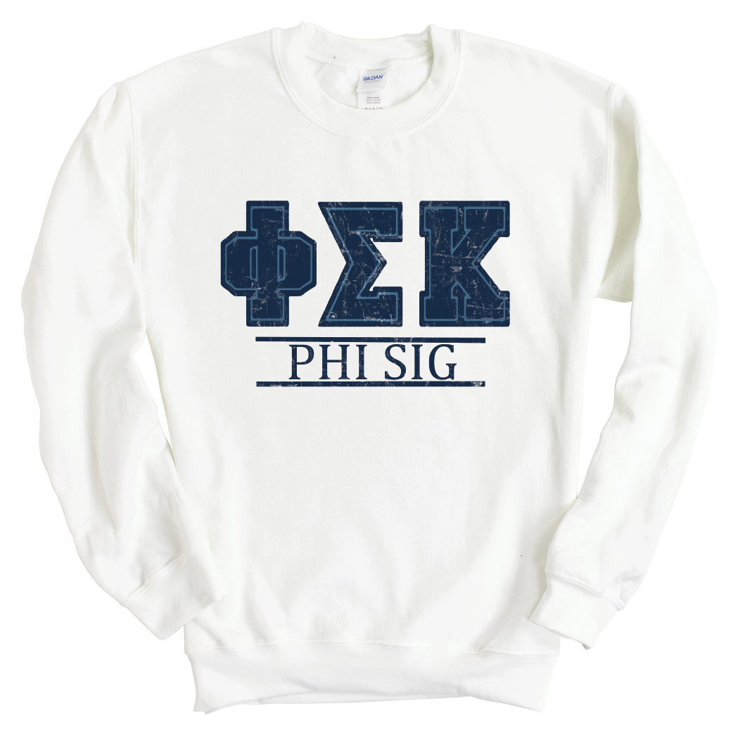 Sweatshirt - Washed Letters Crewneck Sweatshirt