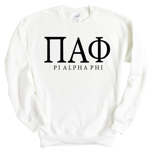 Pi Alpha Phi Block Letter Sweatshirt - Fraternity Crewneck Sweatshirt - Kite and Crest