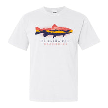 Load image into Gallery viewer, Pi Alpha Phi Fishing Comfort Colors T-Shirt - Fraternity Tee - Kite and Crest
