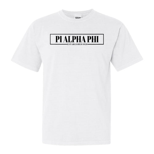 Pi Alpha Phi Fraternal Block Comfort Colors T-Shirt - Fraternity Tee - Kite and Crest