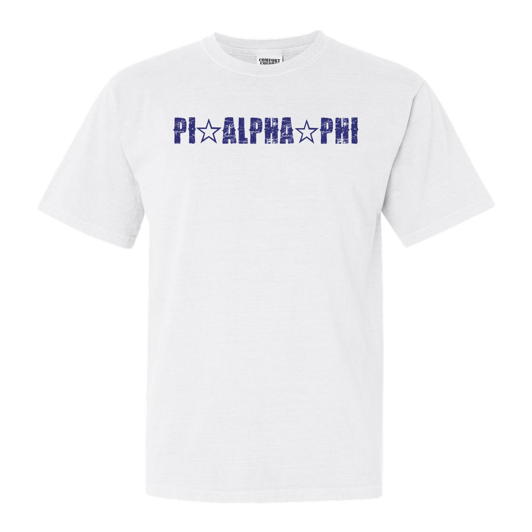 Pi Alpha Phi Fraternal Star Comfort Colors T-Shirt - Fraternity Tee - Kite and Crest