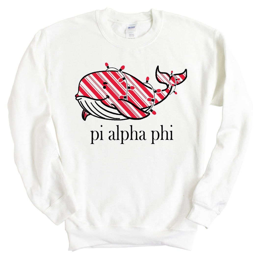 Pi Alpha Phi Red Whale Sweatshirt - Fraternity Crewneck Sweatshirt - Kite and Crest