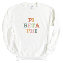 Load image into Gallery viewer, Pi Beta Phi (Pi Phi) Bright and Colorful Sorority Crewneck Sweatshirt - Kite and Crest
