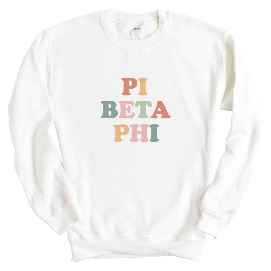 Pi Beta Phi (Pi Phi) Bright and Colorful Sorority Crewneck Sweatshirt - Kite and Crest