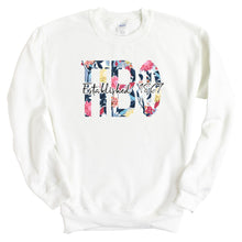 Load image into Gallery viewer, Pi Beta Phi (Pi Phi) Floral Block Sorority Crewneck Sweatshirt - Kite and Crest
