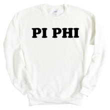 Load image into Gallery viewer, Pi Beta Phi Sweatshirt - Pi Phi Block Name Crewneck Sweatshirt - Kite and Crest
