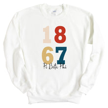 Load image into Gallery viewer, Pi Beta Phi Sweatshirt | Pi Phi Colorful Year Crewneck Sweatshirt | Pi Beta Phi Sorority Gift Idea - Kite and Crest
