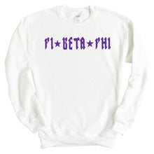 Load image into Gallery viewer, Pi Beta Phi Sweatshirt | Pi Phi Rock Star Crewneck Sweatshirt | Pi Beta Phi Sorority Gift Idea - Kite and Crest
