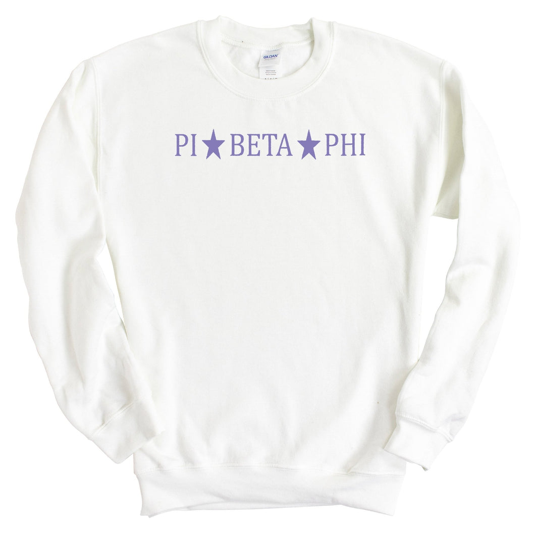 Pi Beta Phi Sweatshirt - Pi Phi Straight Star Crewneck Sweatshirt - Kite and Crest