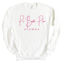 Load image into Gallery viewer, Pi Beta Phi Sweatshirt | Pi Phi Vintage Alumna Crewneck Sweatshirt | Pi Beta Phi Sorority Gift Idea - Kite and Crest
