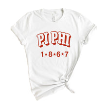 Load image into Gallery viewer, Pi Beta Phi T-shirt - Pi Phi Red Arch Tee - Kite and Crest
