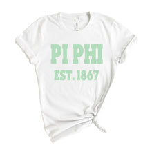 Load image into Gallery viewer, Pi Beta Phi T-shirt - Pi Phi Sporty Established Tee - Kite and Crest
