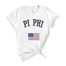 Load image into Gallery viewer, Pi Beta Phi T-shirt - Pi Phi USA Tee - Kite and Crest
