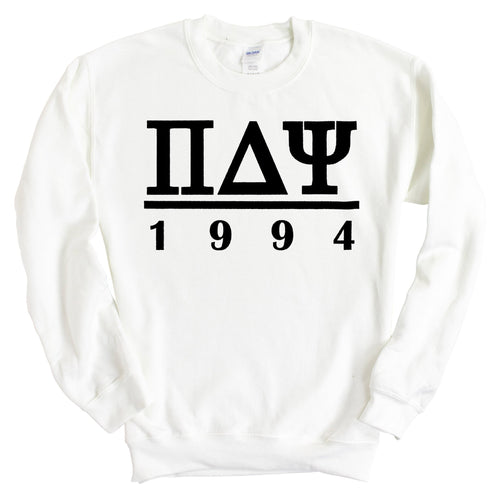 Pi Delta Psi Black Letter Sweatshirt - Fraternity Crewneck Sweatshirt - Kite and Crest