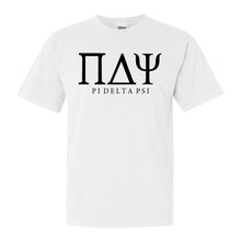 Load image into Gallery viewer, Pi Delta Psi Block Letter Comfort Colors T-Shirt - Fraternity Tee - Kite and Crest
