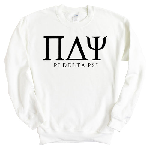 Pi Delta Psi Block Letter Sweatshirt - Fraternity Crewneck Sweatshirt - Kite and Crest