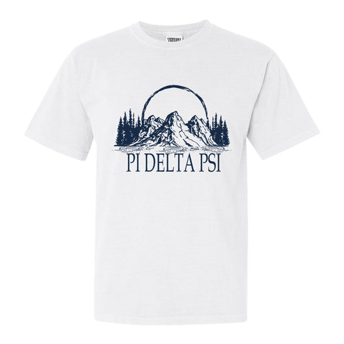 Pi Delta Psi Epic Mountains Comfort Colors T-Shirt - Fraternity Tee - Kite and Crest