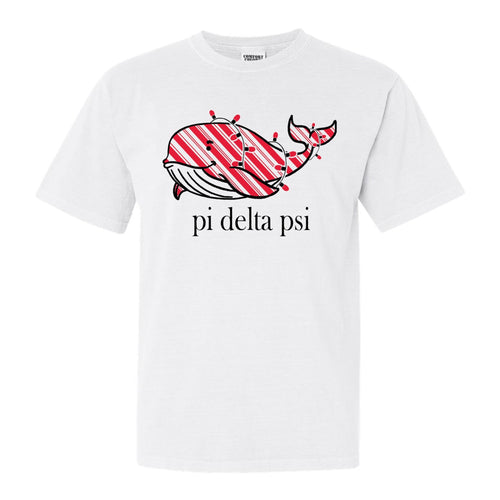 Pi Delta Psi Red Whale Comfort Colors T-Shirt - Fraternity Tee - Kite and Crest