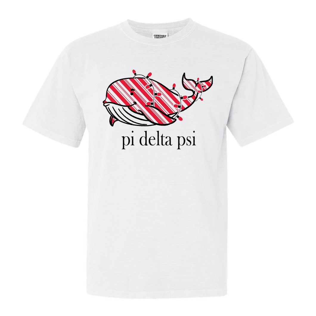 Pi Delta Psi Red Whale Comfort Colors T-Shirt - Fraternity Tee - Kite and Crest