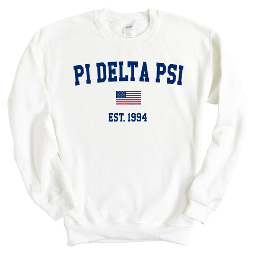 Pi Delta Psi USA Flag Sweatshirt - Fraternity Crewneck Sweatshirt - Kite and Crest