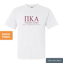 Load image into Gallery viewer, Pi Kappa Alpha Comfort Colors T-Shirt - PIKE Basic Lined Shirt - Kite and Crest
