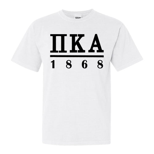 Pi Kappa Alpha Comfort Colors T-Shirt - PIKE Black Letters Shirt - Kite and Crest