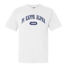 Load image into Gallery viewer, Pi Kappa Alpha Comfort Colors T-Shirt - PIKE Fraternal Arch Shirt - Kite and Crest
