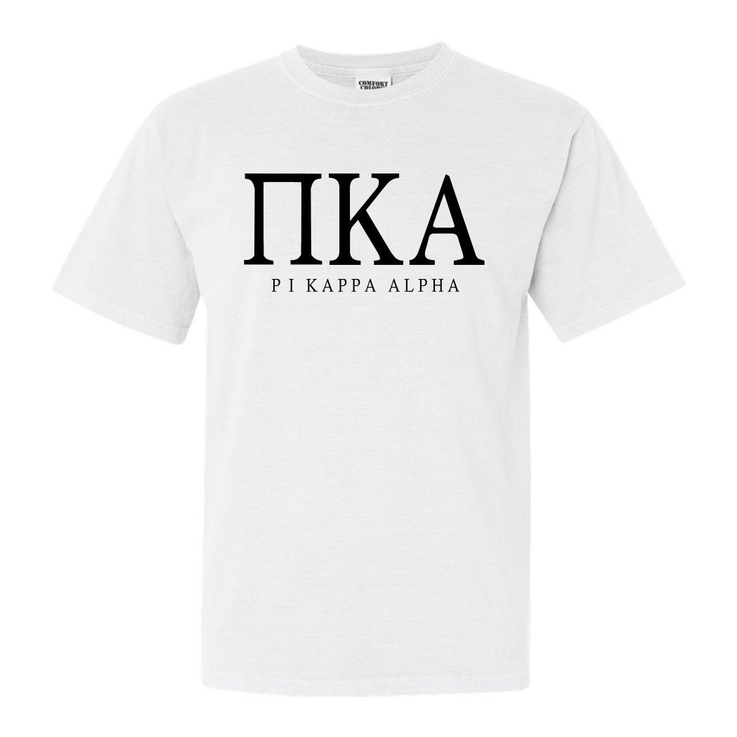 Pi Kappa Alpha Comfort Colors T-Shirt - PIKE Fraternal Block Shirt - Kite and Crest