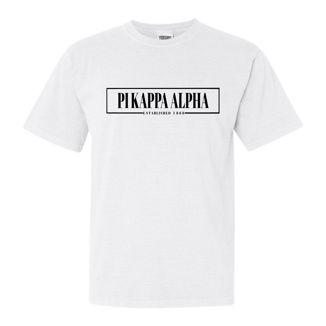 Pi Kappa Alpha Comfort Colors T-Shirt - PIKE Fraternal Block Shirt - Kite and Crest