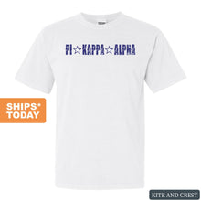 Load image into Gallery viewer, Pi Kappa Alpha Comfort Colors T-Shirt - PIKE Fraternal Star Shirt - Kite and Crest
