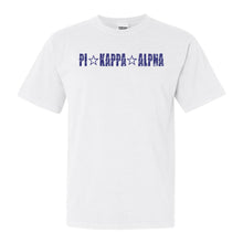 Load image into Gallery viewer, Pi Kappa Alpha Comfort Colors T-Shirt - PIKE Fraternal Star Shirt - Kite and Crest
