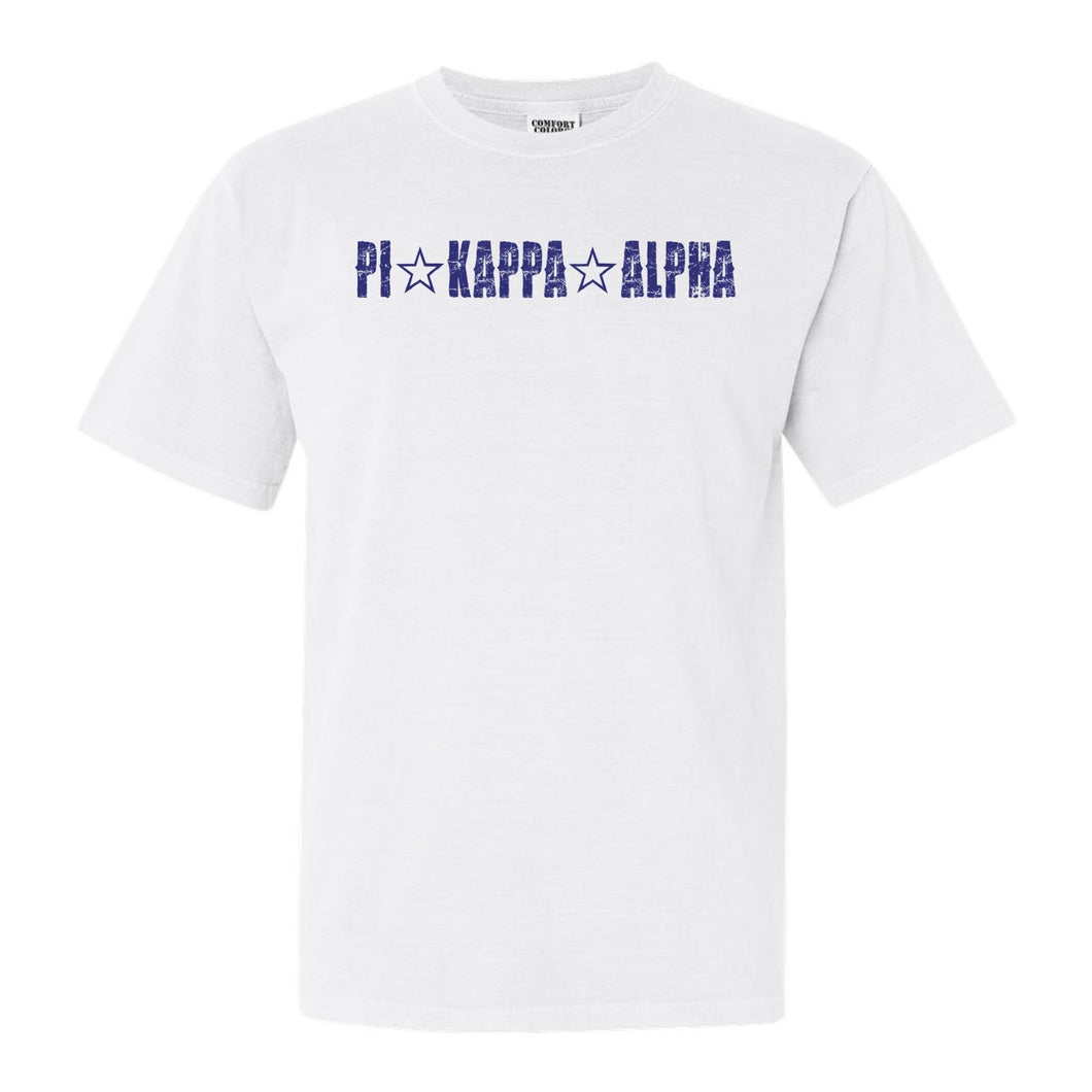 Pi Kappa Alpha Comfort Colors T-Shirt - PIKE Fraternal Star Shirt - Kite and Crest