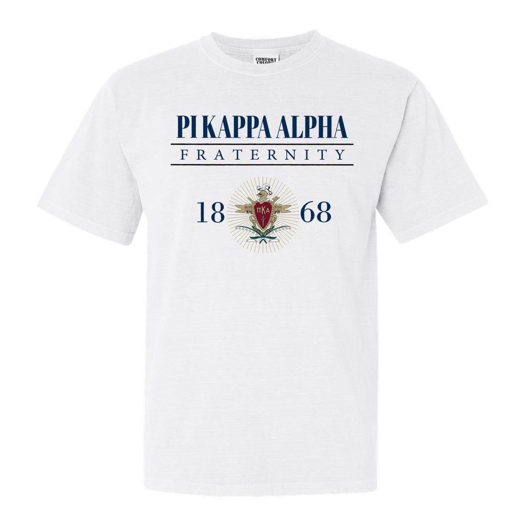 Pi Kappa Alpha Comfort Colors T-Shirt - PIKE Large Crest Shirt - Kite and Crest