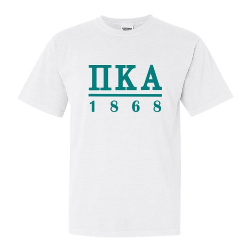 Pi Kappa Alpha Comfort Colors T-Shirt - PIKE Lettered Basic Shirt - Kite and Crest
