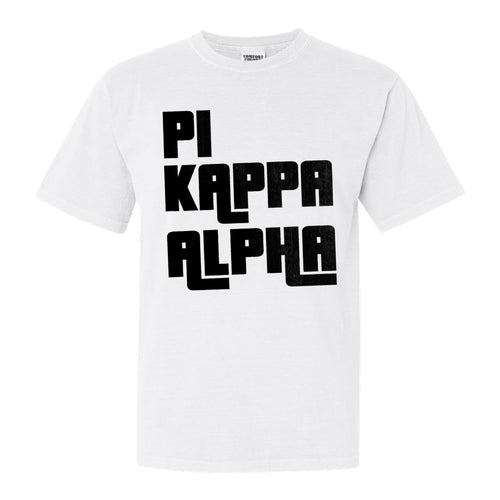 Pi Kappa Alpha Comfort Colors T-Shirt - PIKE Stacked Letters Shirt - Kite and Crest