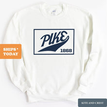 Load image into Gallery viewer, Pi Kappa Alpha Sweatshirt - PIKE Baseball Boxed Crewneck Sweatshirt - Kite and Crest
