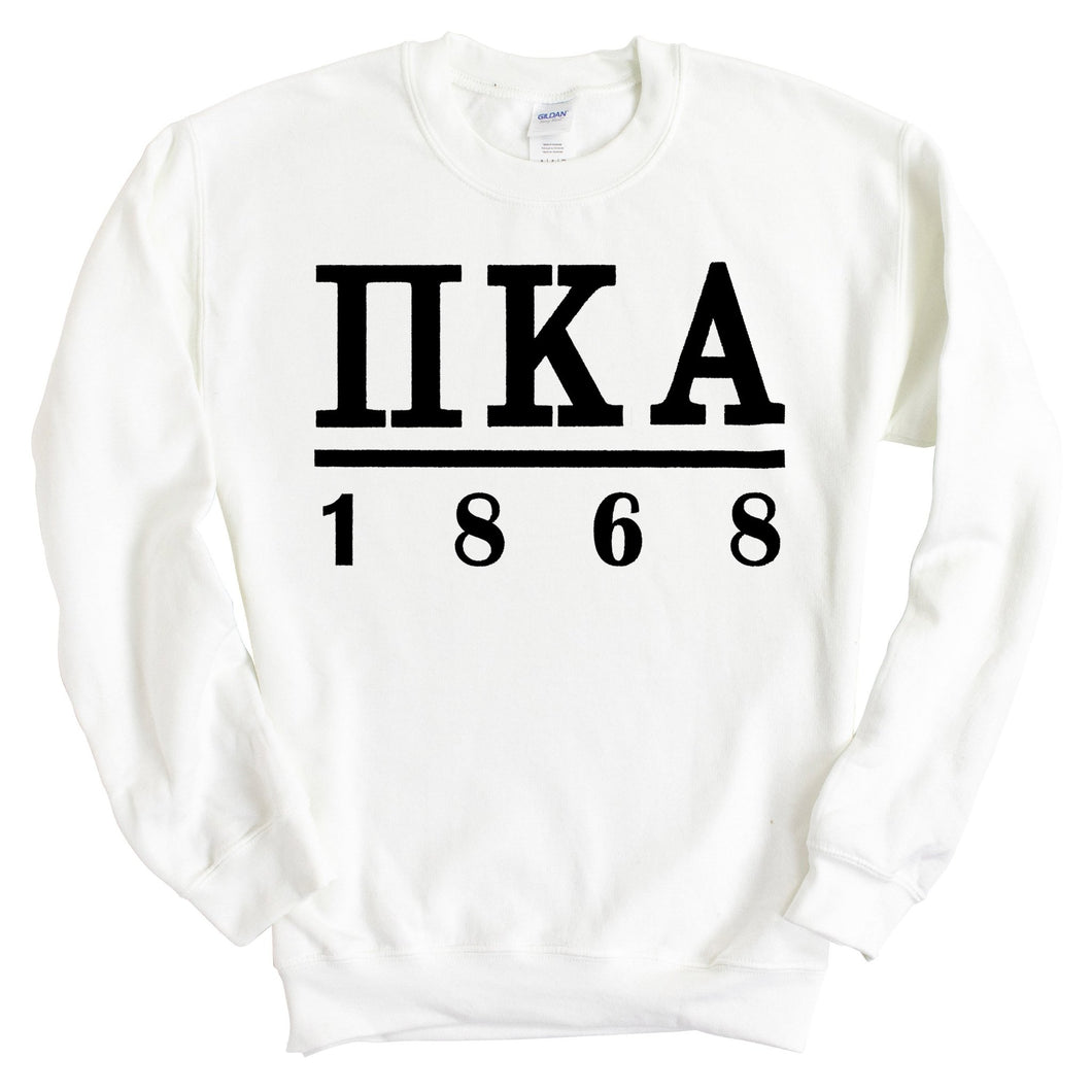 Pi Kappa Alpha Sweatshirt - PIKE Black Letters Crewneck Sweatshirt - Kite and Crest