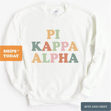 Load image into Gallery viewer, Pi Kappa Alpha Sweatshirt - PIKE Bright and Colorful Crewneck Sweatshirt - Kite and Crest
