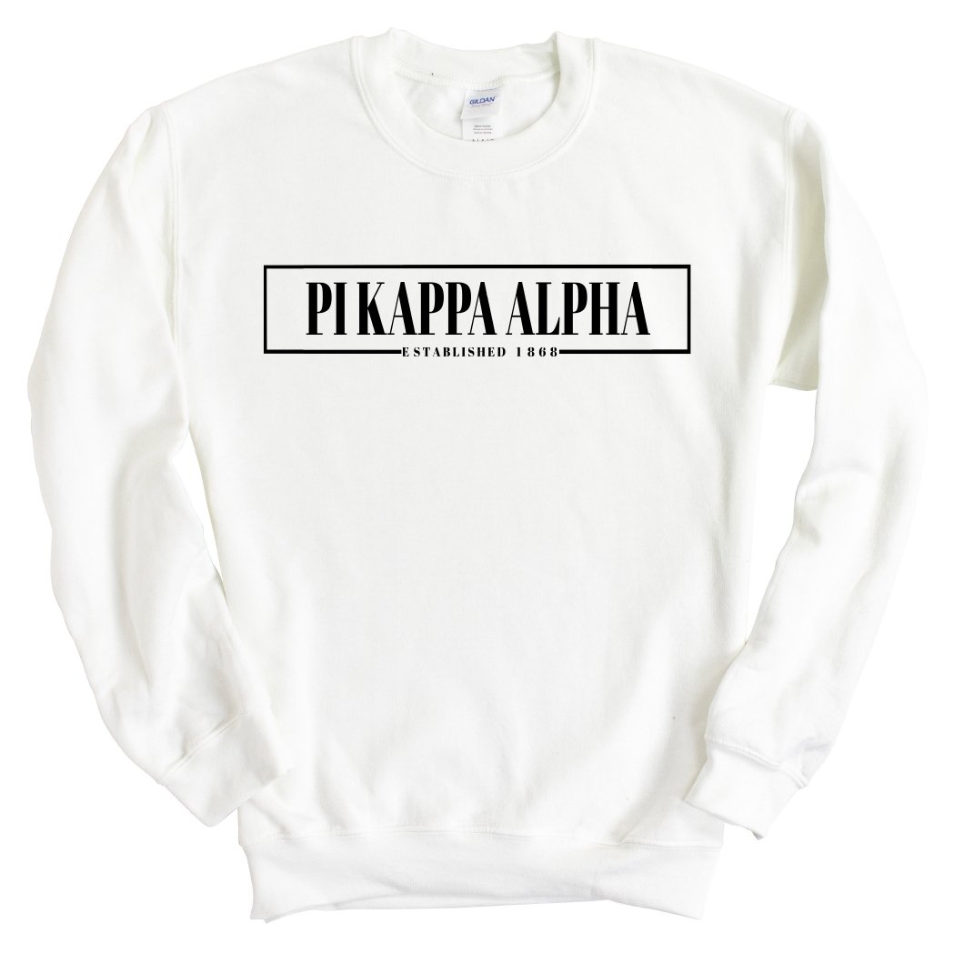 Pi Kappa Alpha Sweatshirt - PIKE Fraternal Block Crewneck Sweatshirt - Kite and Crest